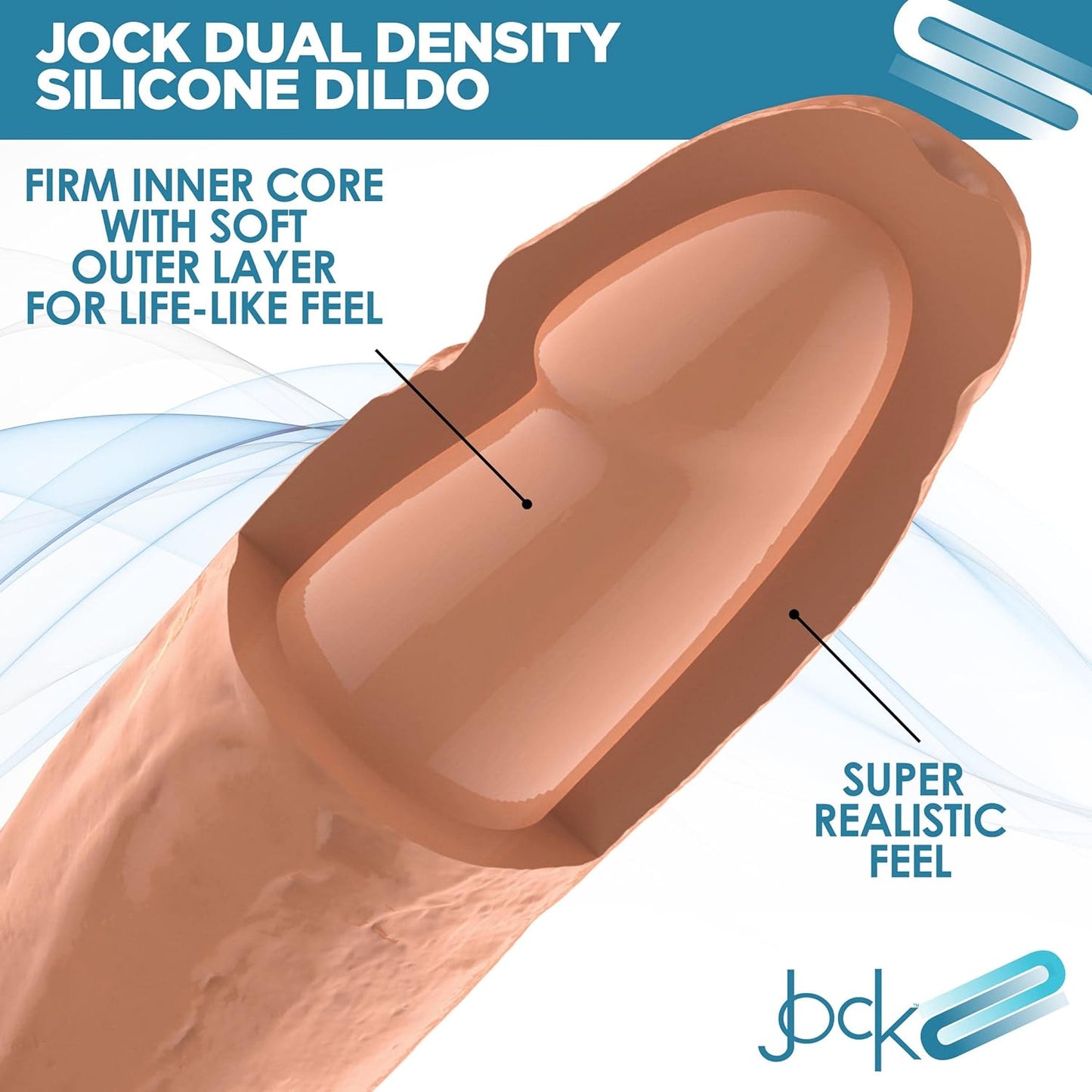จู๋ปลอม Jock 6 Dual Density สำหรับผู้ชาย ผู้หญิง และคู่รัก จู๋ปลอมซิลิโคนพรีเมียมเสมือนจริงเป็นพิเศษ ปลอดภัยต่อร่างกาย จู๋ปลอมเสมือนจริง 1 ชิ้น ขนาด 6 นิ้ว สีอ่อน