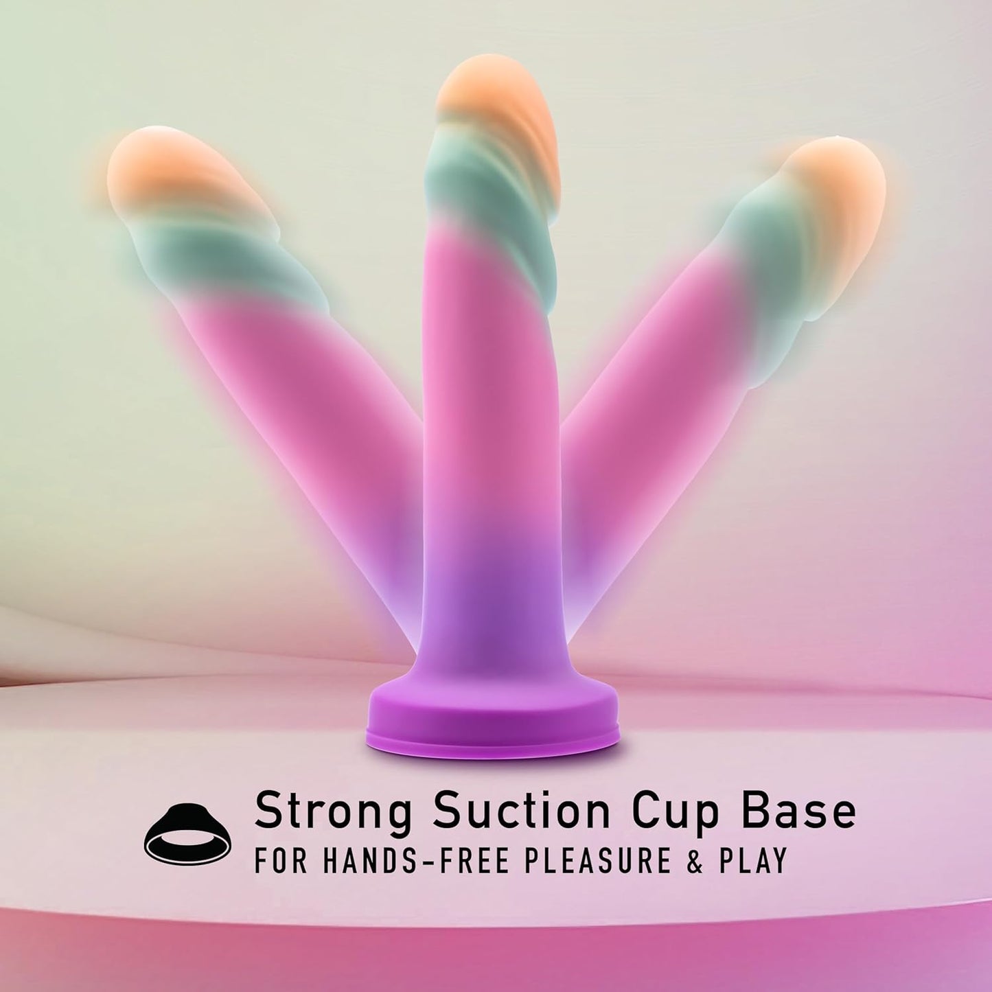 Blush Avant Sunrise Gaze Artisan 7.5 Inch Dildo – Hand Crafted with Purio® Liquid Silicone Wrapped in Satin Smooth UltraSilk® – Suction Cup Base & Harness Compatible - Sherbet