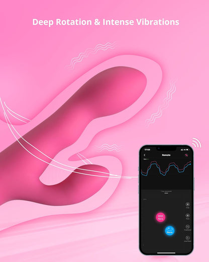 LOVENSE Nora Rabbit Vibrator with APP Control. Pink Vibrator Rabbit with Dual Motor. Clitoral Stimulator Dildo Massager. Sex Toys for Women with Smartphone Wireless