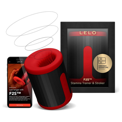 LELO F2S อุปกรณ์ฝึกความทนทานและกระตุ้น 14 รูปแบบ พร้อมแอปและโหมด AI อุปกรณ์ช่วยสำเร็จความใคร่สำหรับผู้ชาย อุปกรณ์สำหรับผู้ชาย ช่วยตัวเองแบบไม่ต้องใช้มือ ปั๊มเพิ่มขนาดเครื่องนวดสั่นของเล่นสำหรับผู้ใหญ่ สีแดง