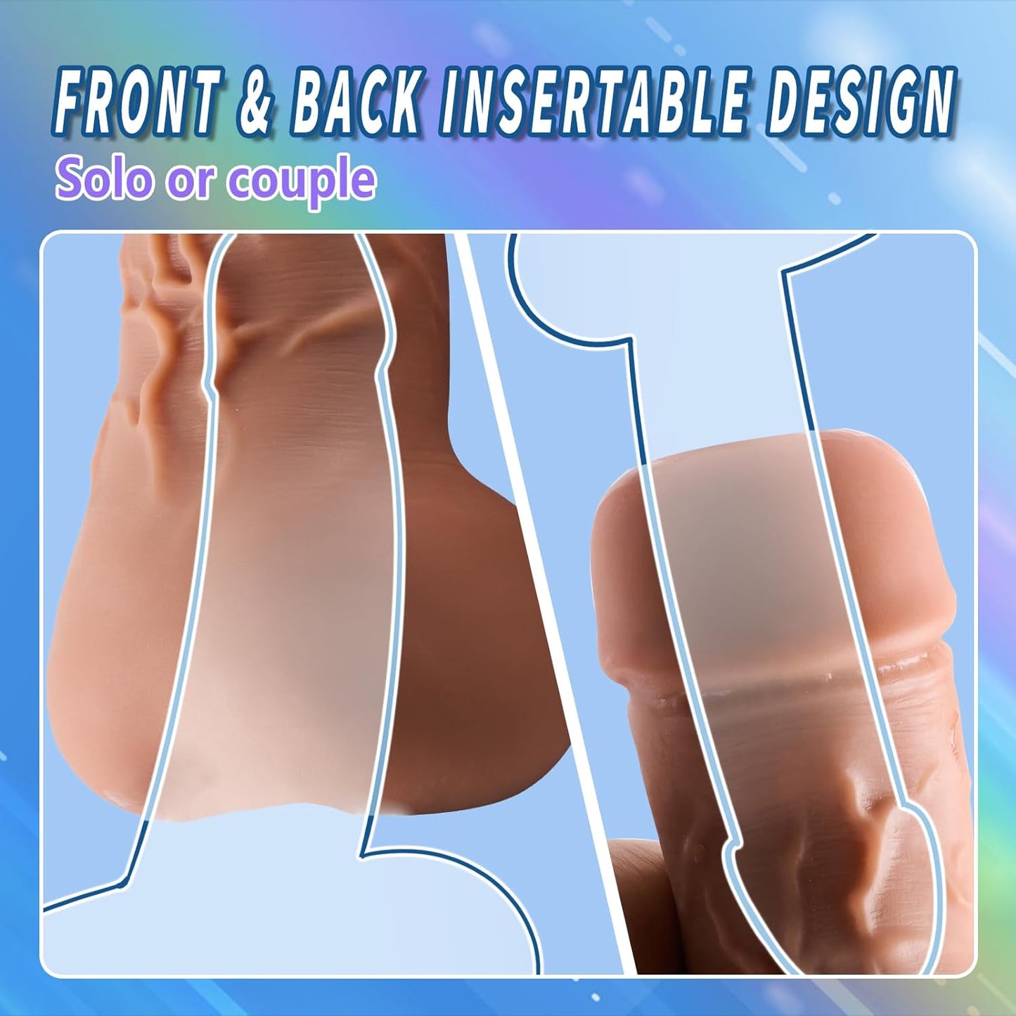 2 in 1 Realistic Dildo Pocket Pussy Male Masturbator with Penetrable Pee-Hole and Anus. Lifelike Dildos Shape Male Sex Toys with Balls for Gay Sex. Eterfore Male Sex Doll for Men Couple …