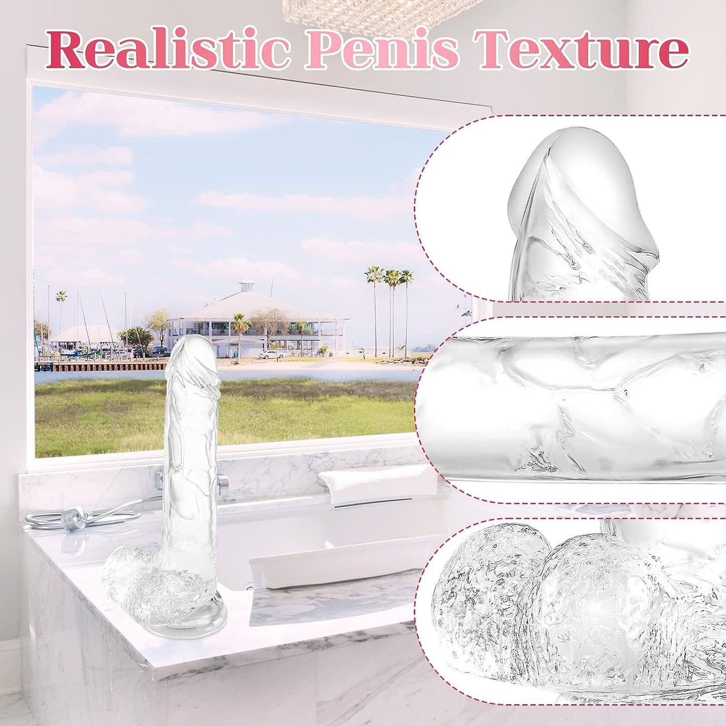 7.3 inch Soft dilod. Dildos.Realistic Dildo. Human Safety Material. with Powerful Suction Cups. Suitable for Women/Men/Gay. Adult Toys for Women or Beginer