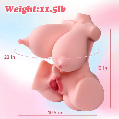 Zonbik 11lb Lifelike Adult Sex Doll Male Masturbator. 3 in 1 Super Butterfly Labia Female Love Doll 3D Realistic Torso Sex Dolls with Pussy Ass Boobs Masturbation Sex Toys for Men TPE Material