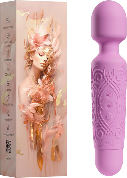 7+ Personal Massager - Cordless. Therapeutic & Rechargeable Mini Stress Relief Silicone - for Foot Back Neck - Upgraded Memory 5 Speeds 20 Patterns