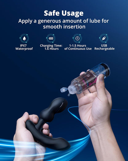 LOVENSE Edge 2 Prostate Massager Vibrator Sex Toys for Men. APP Remote Control Vibrating Butt Plug with Powerful Vibrations Adult Sex Toys & Games for Beginner Advanced Player