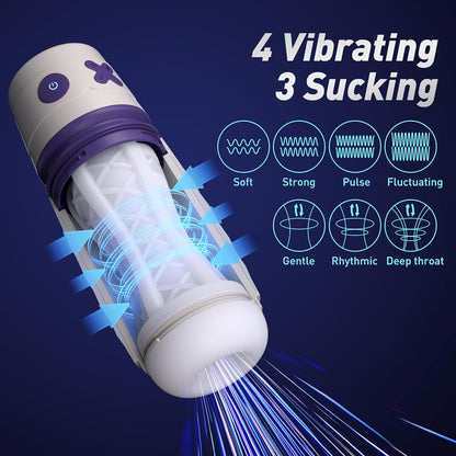 Automatic Male Masturbator.Male Masturbators Cup with 8 Vibrating & Sucking Modes. Pocket Sexual Juguetes Cup.Sucking Pussy Penis Suction Pump Sleeve. Electric Adult Sex Toys for Men Pleasure