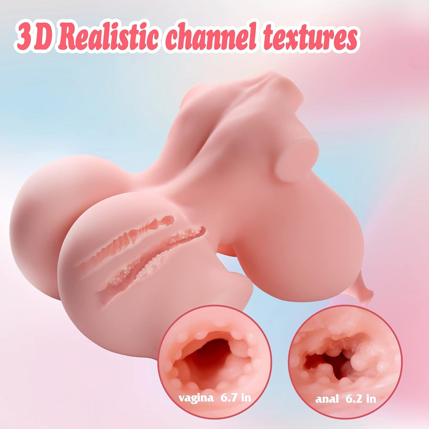 Zonbik 11lb Lifelike Adult Sex Doll Male Masturbator. 3 in 1 Super Butterfly Labia Female Love Doll 3D Realistic Torso Sex Dolls with Pussy Ass Boobs Masturbation Sex Toys for Men TPE Material