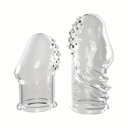 2pcs Transparent Permanent Empty Penis Sleeve. Soft Elastic TPE Material. Delayed Ejaculation Penis Ring. Reusable Dildo Penis Sleeve. Granular Texture Penis Extender. Physical Sensitivity Reduction. Penis Expansion For Men And Couples To Use Sex Toy