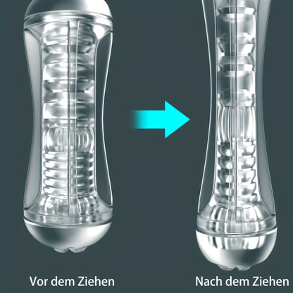 Mesterstar Dual Open Ended 360° Rotating Male Masturbators Stroker Sleeve. Pocket Pussy Sex Toys for Adult with 3D Crystal Realistic Textured Vagina Male Masturbators Cup