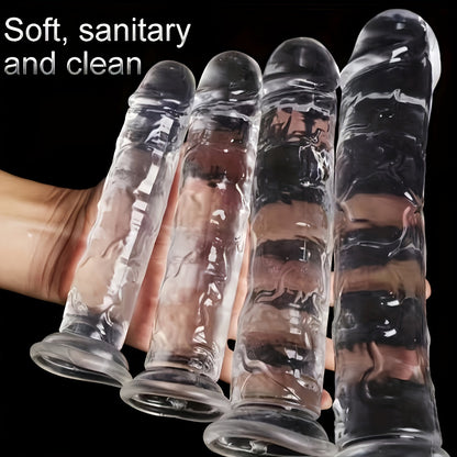 Transparent Big Dick 6 Sizes Realistic Jelly Dildo Women Gay Anal Sex Toys Masturbators Penis Suction Cup