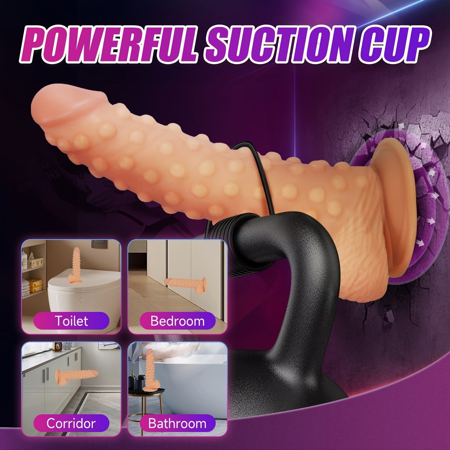 9.44 Realistic Dildo with Large Beads - Waterproof. Latex-Free. Suction Cup for Hands-Free Play. G-Spot & Anal Stimulation Sex Toy for Women and Couples
