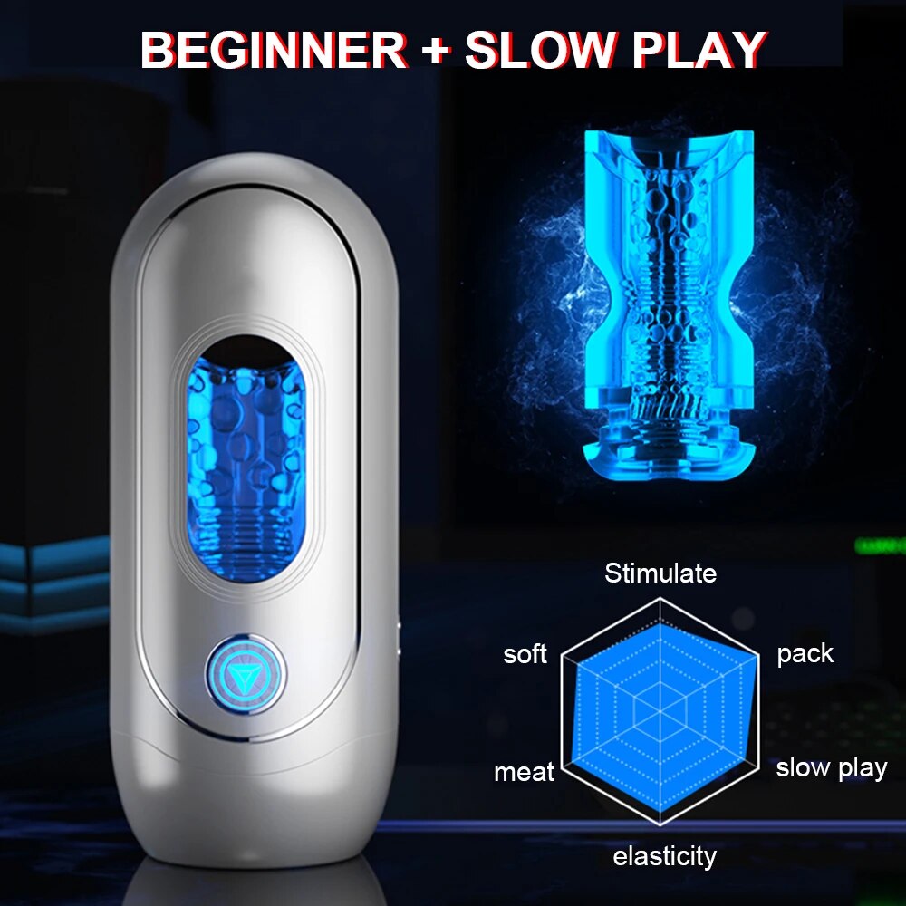 APP Automatic Control Male Masturbator Cup Blowjob Sex Toys Vagina Masturbation Vibrating Pussy Exerciser Cock Delay Ejaculation