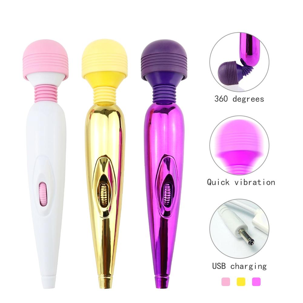 AV Vibrator Rechargeable Magic Wand เครื่องนวดคลิทอริสแบบชาร์จไฟได้ เครื่องกระตุ้นจุดซ่อนเร้นสำหรับผู้หญิง ของเล่นทางเพศสำหรับผู้ใหญ่สำหรับผู้หญิง