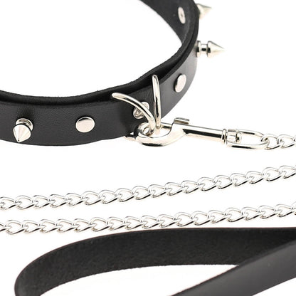 Adults Sexy Toy Erotic Faux Leather BDSM Choker Rivet Neck Collar Traction Rope Bondage Restraint Sex Toys for Couple Game