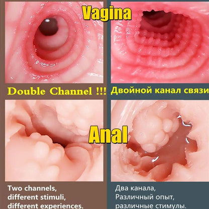 คอลึกชาย Alat Mastrubasi นุ่มสมจริงซิลิโคนเซ็กซี่ช่องคลอดเทียมชายสำหรับเล้าโลมทางทวารหนักทางปาก ผลิตภัณฑ์สำหรับผู้ใหญ่