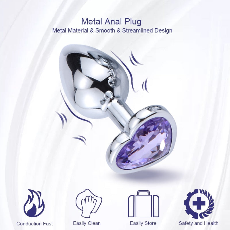 Anal Toys Heart-shaped Metal for Women Adult Sex Products Men Butt Plug Stainles Steel Anal Plugs Sex Vibrators Anal Dildo Toys