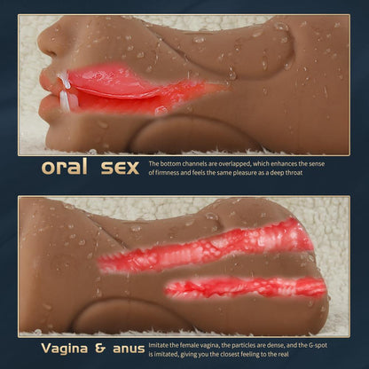 ช่องคลอด Anal อมควยของเล่นสำหรับผู้ใหญ่หีคู่มือเพศเร้าอารมณ์เครื่องที่สมจริงช่องปากด้วยลิ้นชายอวัยวะเพศชาย Masturbators