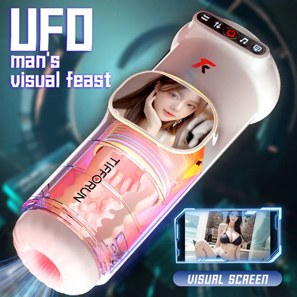 Auto Male Masturbator Cup Automatic Telescopic Thrusting Real Vagina Vibrating Masturbation Cup Blowjob Heating Sex Toy for Men