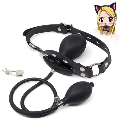 BDSM Super Huge Mouth Gag Strapless Inflatable Expansion Open Mouth Gag Restraint Bondage Adult Sex Toys for Woman Couples Slave