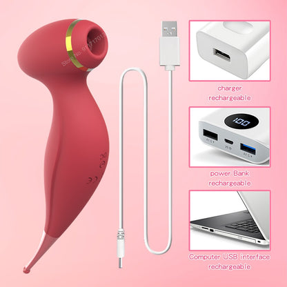 Clit Sucker Vibrator หัวนมที่มีประสิทธิภาพดูด Blowjob Clitoris Stimulator เพศเร้าอารมณ์ของเล่นสำหรับผู้หญิงช่องคลอด Masturbator ผลิตภัณฑ์