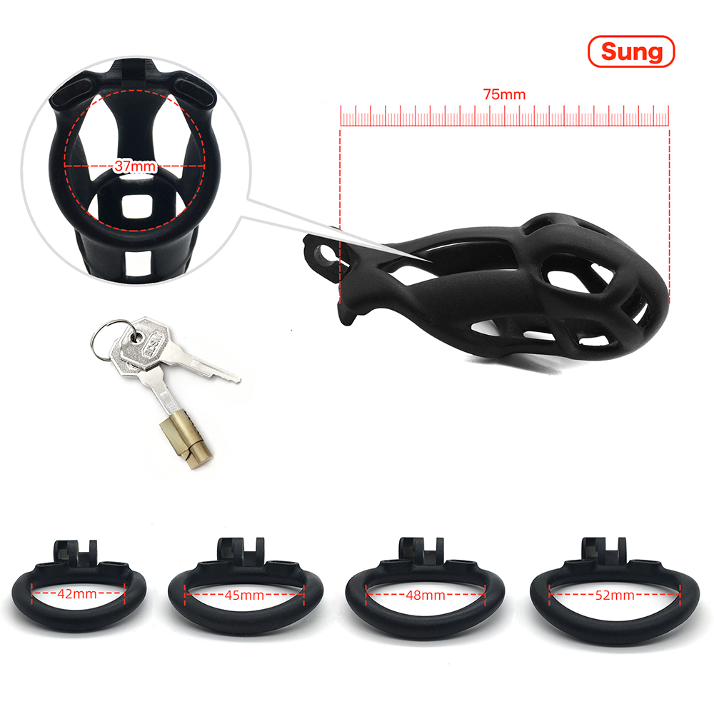 Cobra Male Chastity Device Kit Cock Cage Cock Ring BDSM Adult Games Sex Toys for Men Penis Ring Resin Sleeve PenisTrainer Cage