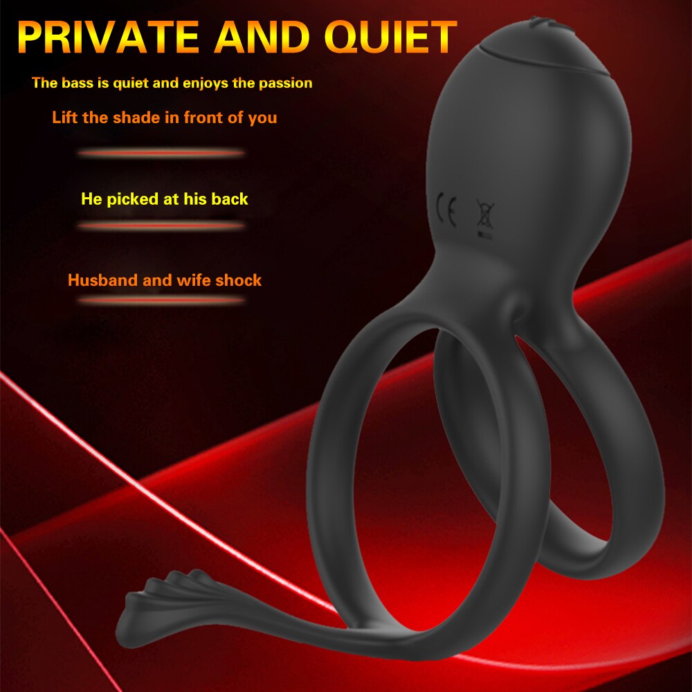 Cock Ring Vibrator สำหรับชายคู่แหวนอวัยวะเพศชาย Delay Ejaculation Cock นวด G Spot Clitoris เซ็กซ์ทอยสำหรับคู่