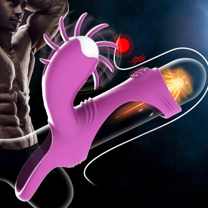 แหวนอวัยวะเพศชาย Cock Vibrator สำหรับคู่ผู้หญิงเลีย Vibrating ช่องคลอด Clit Stimulator G จุด Orgasm ล็อคชาย Cockring สำหรับผู้ชายของเล่น