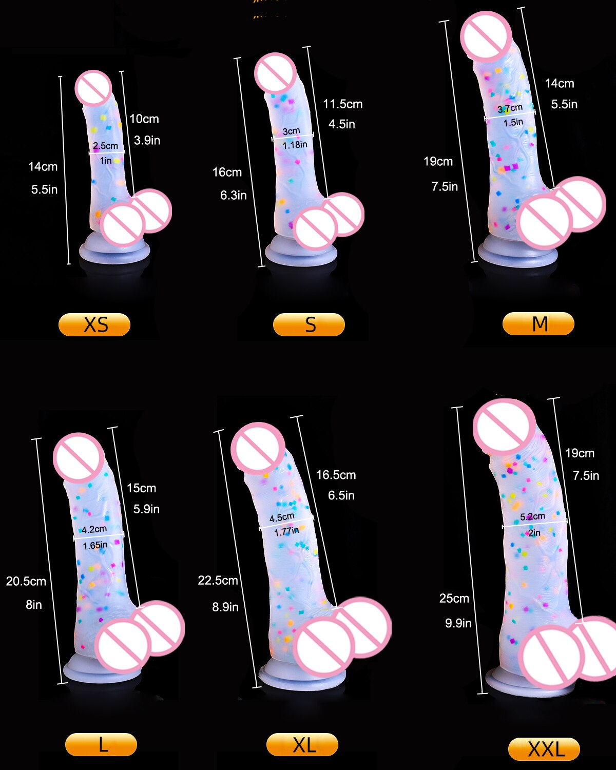Confetti Dildo ที่สมจริงซิลิโคน Dildo. พร้อมถ้วยดูดสำหรับเล่นฟรีแบบแฮนด์ฟรี. จู๋สมจริงสำหรับผู้หญิงและคู่รัก