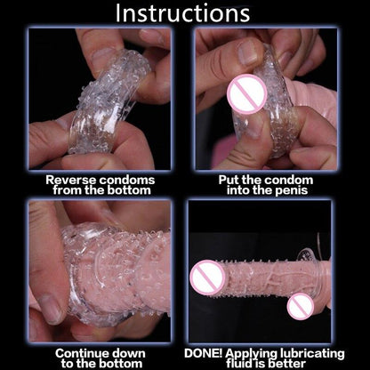 5pcs/set TPE Penis Sleeve Delay Time Crystal Cock Rings Reusable Condom Penis Extension Penis Rings Adult Sex Toys for Men
