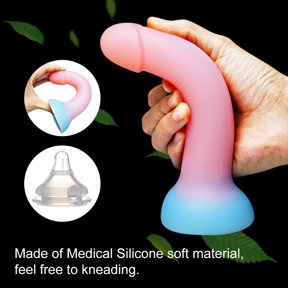 Large Luminous Dildo Anal Sex Toys Butt Plug For Women Couples Silicone Glow Penis Suction Cup Adult Erotic Products