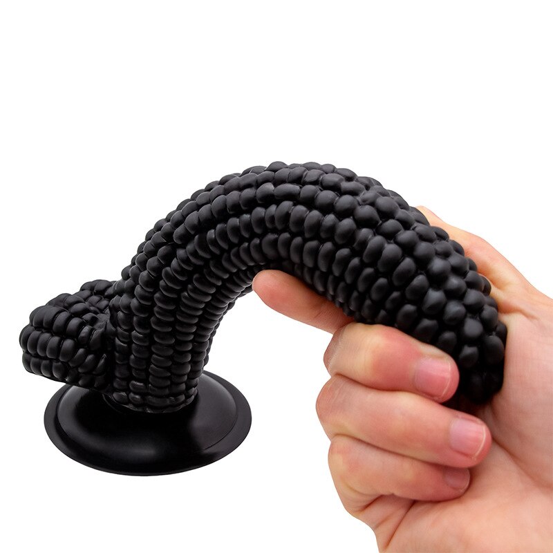 ข้าวโพดซิลิโคนจริง Dildo Anal ปลั๊กดูดถ้วยผัก Dildo เพศของเล่นสำหรับผู้หญิงช่องคลอดนวด G-Spot masturbator ดี