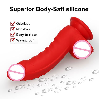 Red Dildo Anal Sex Toys Masturbator For Gay Women Liquid Dildos Silicone Suction Cup Butt Plug Anus Sex Toy Vagina Stimulator