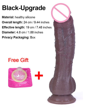 ผิวสีดำจริง Dildo นุ่มเซ็กซี่ขนาดใหญ่อวัยวะเพศชายที่สมจริง Cock หญิง Masturbator G-Spot Anal Sex ของเล่นสายรัดขนาดใหญ่ Dick สำหรับสตรี