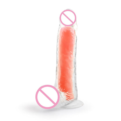 เลสเบี้ยน Dildo ดูดถ้วยสมจริง Penis สำหรับผู้หญิงช่องคลอด Clitoris Stimulator หญิง Masturbator Noctilucent เซ็กซ์ทอย