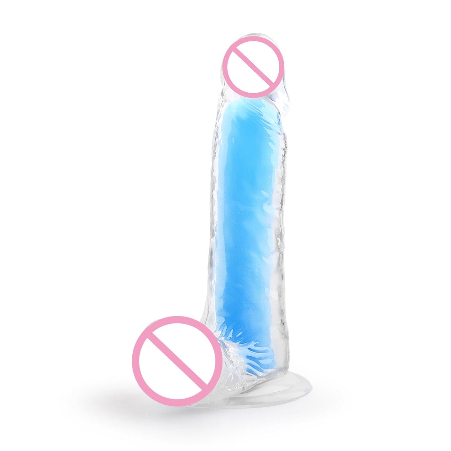 เลสเบี้ยน Dildo ดูดถ้วยสมจริง Penis สำหรับผู้หญิงช่องคลอด Clitoris Stimulator หญิง Masturbator Noctilucent เซ็กซ์ทอย