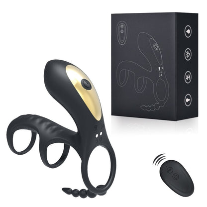 Dual Vibrating อวัยวะเพศชาย Clitoris แหวนดูด Anal Stimulation Penis Erection Vibrator สำหรับคู่ Cockring รีโมทคอนโทรลเครื่องมือทางเพศ
