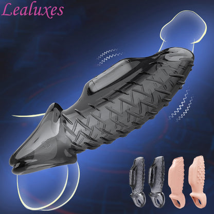 Male Ejaculation Delay Cock Sleeve Ring Penis Vibrating G Spot Stimulator Vibrator Dick Enlargement Extender Sex Toys For Men