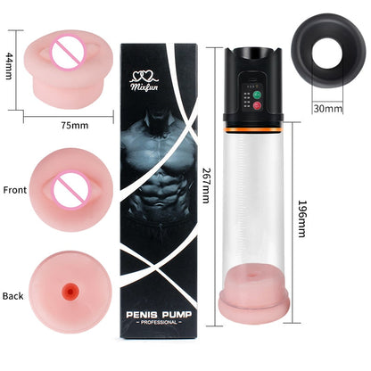 Electric Penis Pump Male Masturbator USB Charging Automatic Penis Extender Vacuum Pump Penile Enlarger Erection Sex Toys for Men