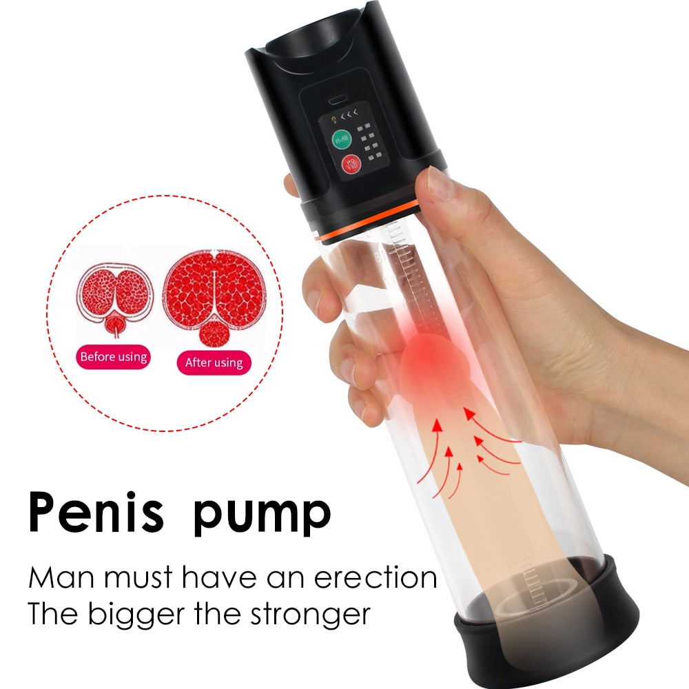 Electric Penis Pump Male Masturbator USB Charging Automatic Penis Extender Vacuum Pump Penile Enlarger Erection Sex Toys for Men