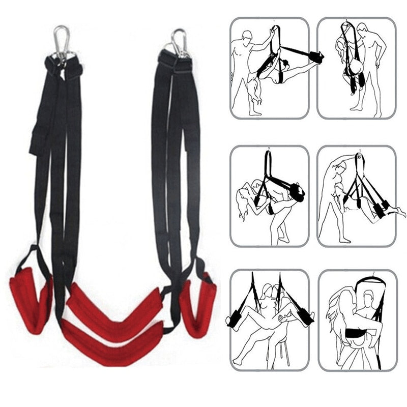 Erotic Adult Sex Toys for Woman Couples Sex Swing BDSM Bondage Handcuffs Ankle Cuffs Under Bed Restraint Slave Fetish Games