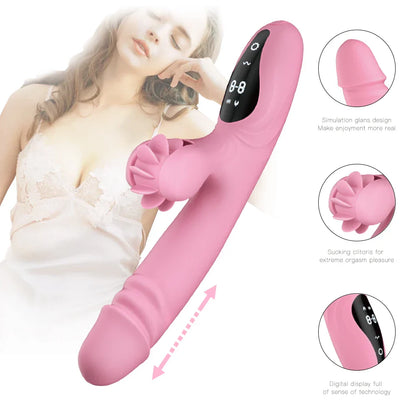 Female vibrator. Tongue wheel licking and pressing. high-frequency telescopic. intelligent touch control. intelligent heating.