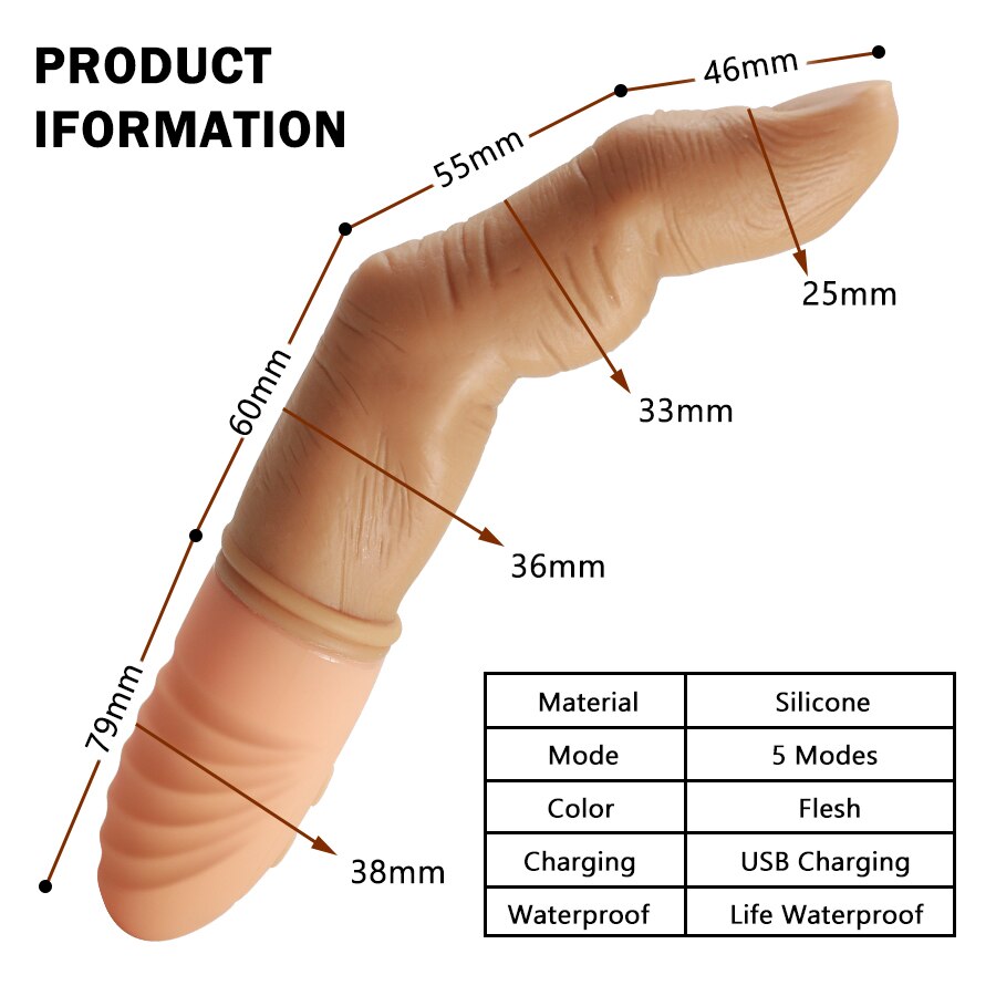 Efficient Finger Vibrator for Women G Spot Clitoris Massager Heating Silicone Finger Dildo Masturbator Adult Toys