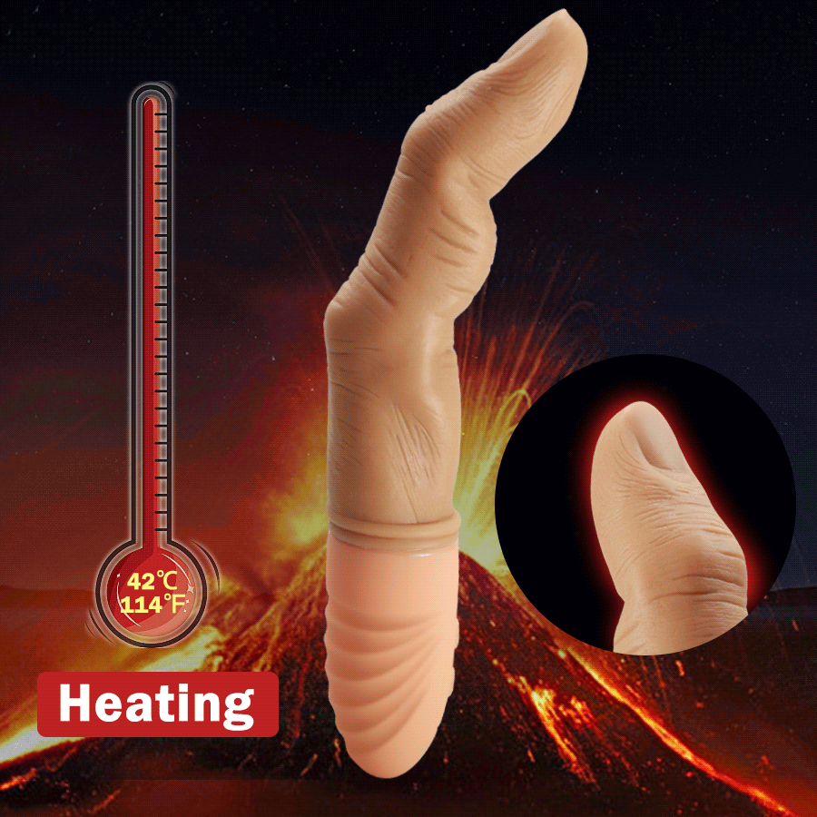 Efficient Finger Vibrator for Women G Spot Clitoris Massager Heating Silicone Finger Dildo Masturbator Adult Toys