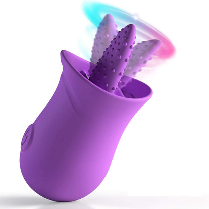 G Spot Silicone Vibrator with Tongue Licking Nipple Stimulator with 10  Levels Sex Toys with Powerful Motor Sex Toys for Women
