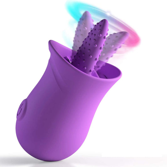 G Spot Silicone Vibrator with Tongue Licking Nipple Stimulator with 10  Levels Sex Toys with Powerful Motor Sex Toys for Women