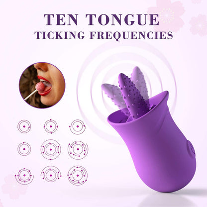 G Spot Silicone Vibrator with Tongue Licking Nipple Stimulator with 10  Levels Sex Toys with Powerful Motor Sex Toys for Women