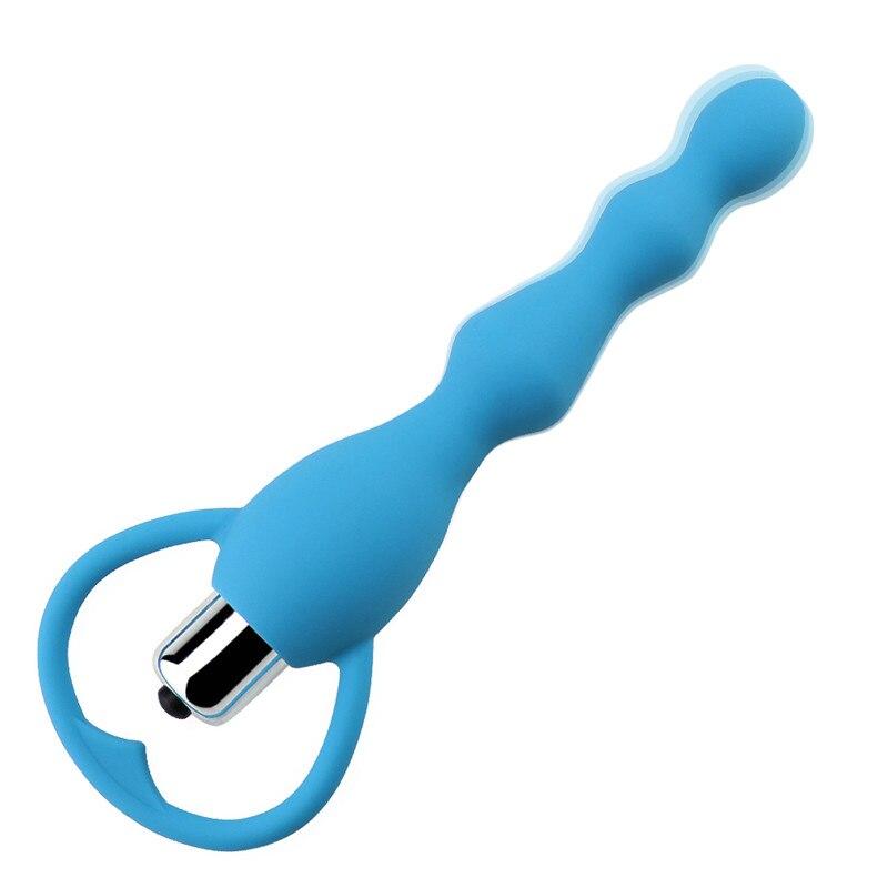 G Spot Vibrating Dildo Anal Plug Butt Prostate Massage Soft Beads Vibrator Sex Toys for Couples Silicone Adult Erotic Products