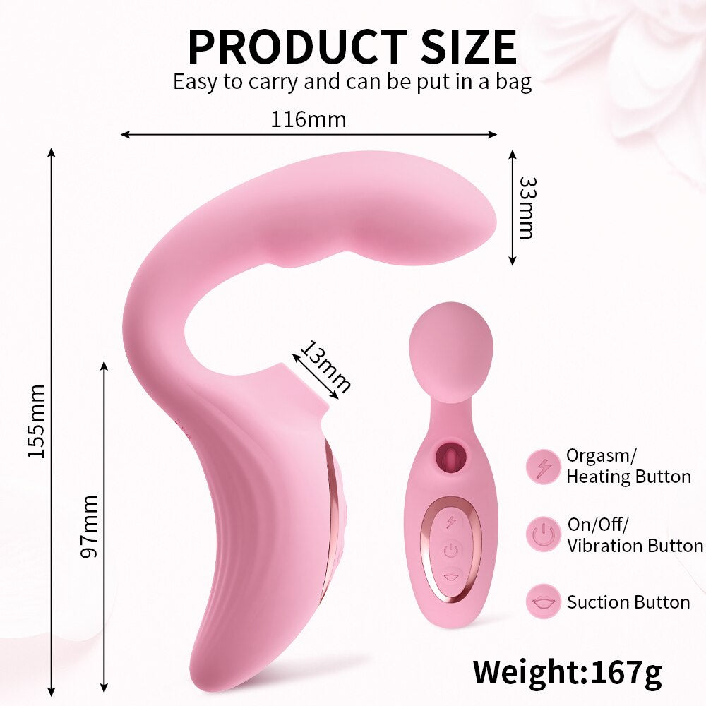 G Spot clitoral sucking vibrator dildo เครื่องกระตุ้นจุด G และคลิตอริสแบบดูดสั่น พร้อมเครื่องนวดทวารหนัก 5 + 10 โหมด ของเล่นทางเพศสำหรับผู้ใหญ่สำหรับผู้หญิงและคู่รัก