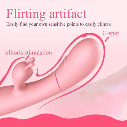 G-spot Rabbit Double Vibrator for Woman  Strapon Masturbation Clitoris Stimulator Dildos Waterproof Rechargeable Adult Sex Toys