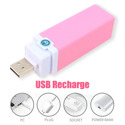 เครื่องนวดจุดจีแบบสั่น ชาร์จ USB ได้ เครื่องสั่นลิปสติกขนาดเล็กสำหรับนวดหัวนมและคลิตอริส ของเล่นทางเพศสำหรับผู้หญิง 10 โหมดการสั่น